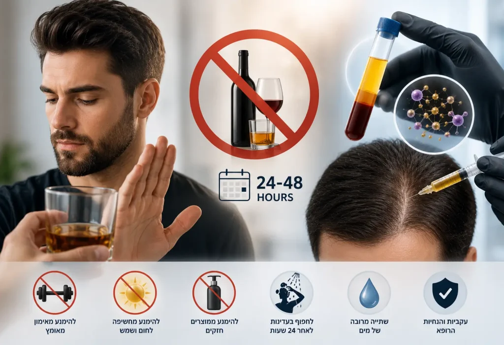 Alcohol after PRP