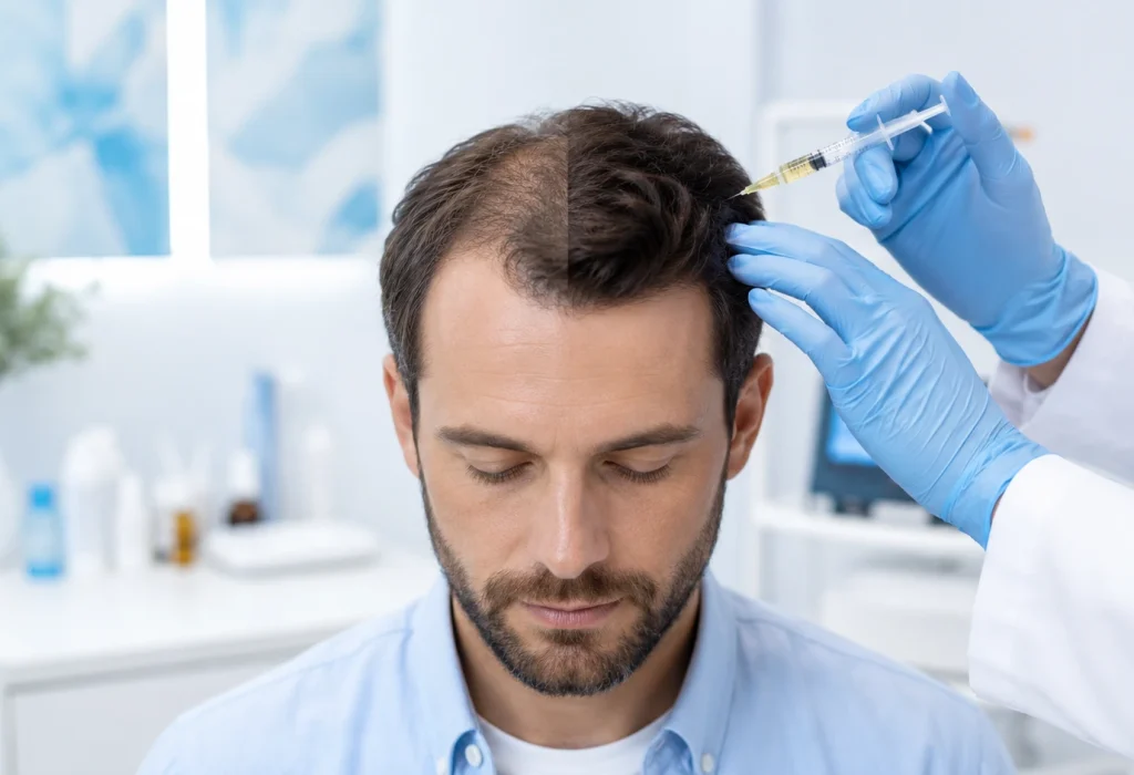 PRP before and after hair for men