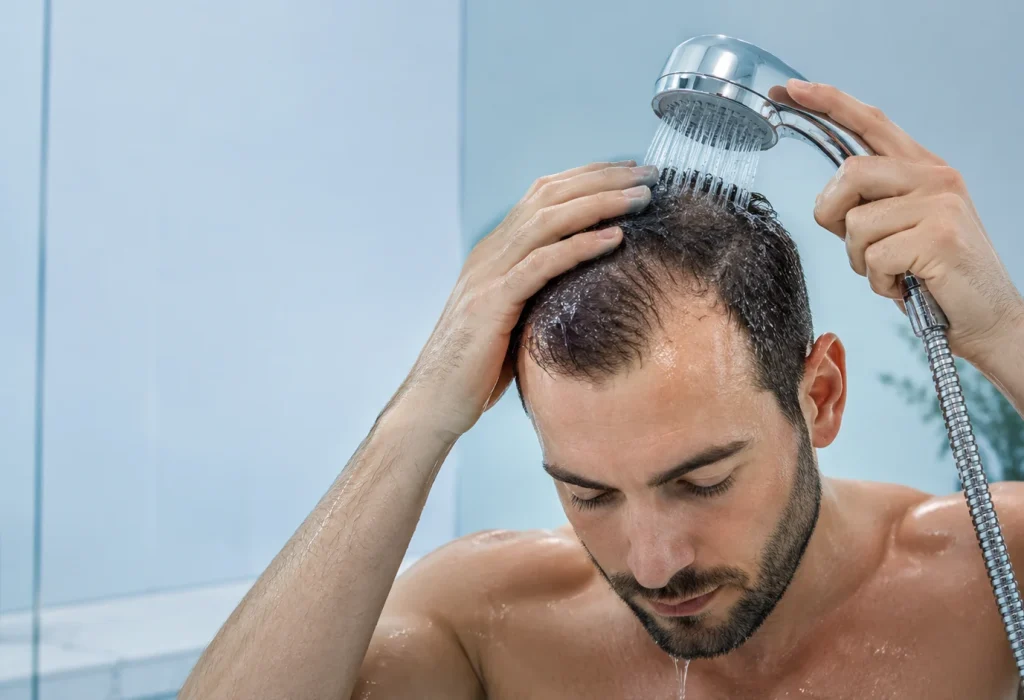 washing hair